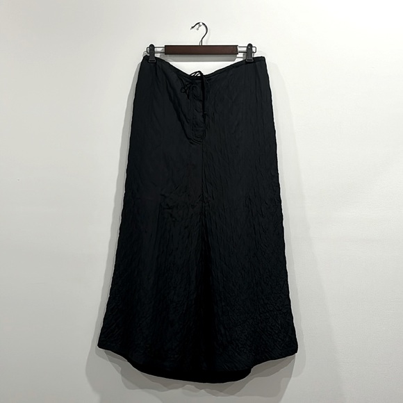 Ann DEMEULEMEESTER Long Black Quilted Drawstring Skirt. Size 40 - Picture 1 of 8